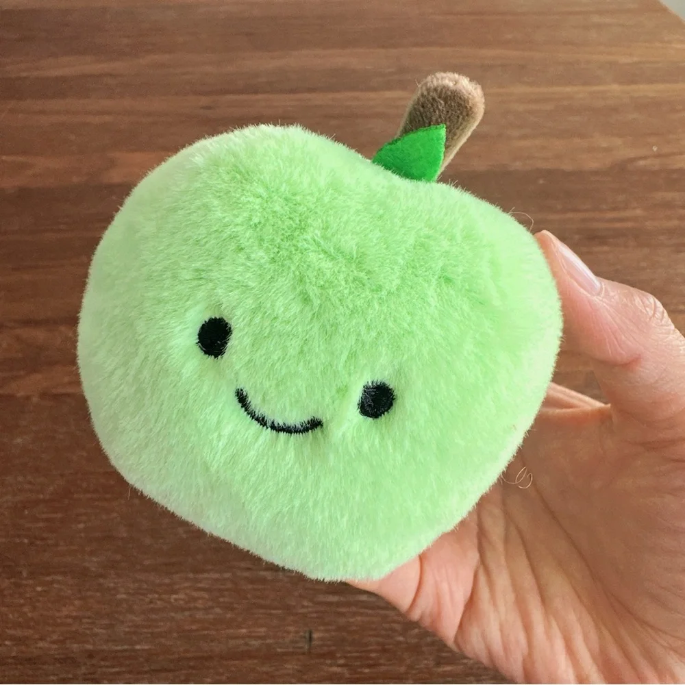 Cute Green Apple Plush Keychain Bag Charm Keychain Kawaii Soft Stuffed Gift